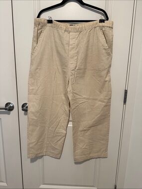 Sean John Cream Drawstring Linen Pants
